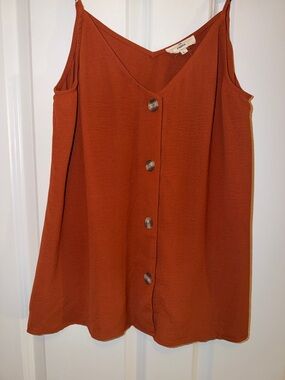 Ellison Rust-Orange Button Front Camisole